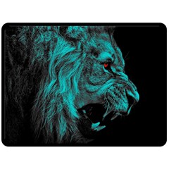 Angry Male Lion Predator Carnivore Fleece Blanket (large)  by Jancukart