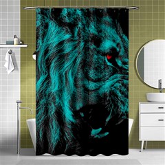 Angry Male Lion Predator Carnivore Shower Curtain 48  X 72  (small) 