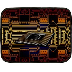 Processor-cpu-board-circuits Double Sided Fleece Blanket (mini)  by Jancukart