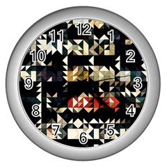 Art-design-color-banner-wallpaper Wall Clock (silver)