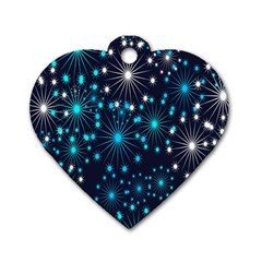 Abstract Pattern Snowflakes Dog Tag Heart (two Sides) by artworkshop