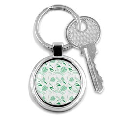 Green Nature Leaves Draw   Key Chain (round) by ConteMonfrey