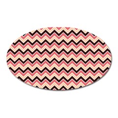 Geometric Pink Waves  Oval Magnet by ConteMonfrey