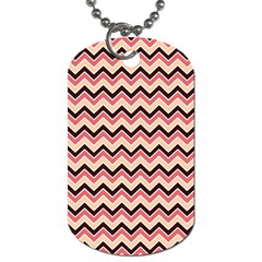 Geometric Pink Waves  Dog Tag (one Side) by ConteMonfrey