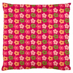 Little Flowers Garden   Large Flano Cushion Case (one Side) by ConteMonfrey