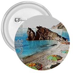 Beach Day At Cinque Terre, Colorful Italy Vintage 3  Buttons by ConteMonfrey