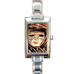 Venetian Mask Rectangle Italian Charm Watch by ConteMonfrey