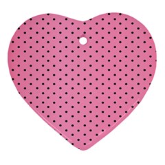 Polka Dot Dots Pattern Dot Heart Ornament (two Sides) by danenraven