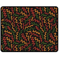 Ethiopian Inspired Doodles Abstract Double Sided Fleece Blanket (medium) by ConteMonfreyShop