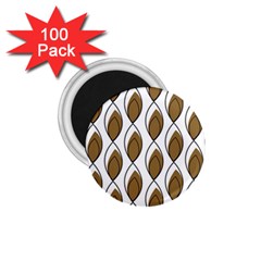 Brown Minimalist Leaves  1 75  Magnet (100 Pack)  by ConteMonfreyShop