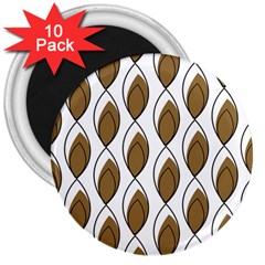 Brown Minimalist Leaves  3  Magnet (10 Pack) by ConteMonfreyShop