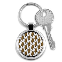 Brown Minimalist Leaves  Key Chain (round) by ConteMonfreyShop