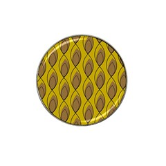 Yellow Brown Minimalist Leaves Hat Clip Ball Marker (4 Pack) by ConteMonfreyShop