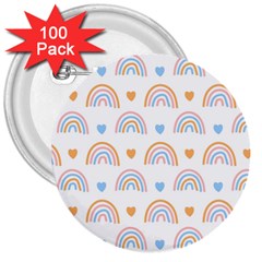 Rainbow Pattern   3  Button (100 Pack) by ConteMonfreyShop