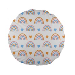 Rainbow Pattern   Standard 15  Premium Round Cushion  by ConteMonfreyShop