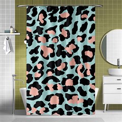 Blue And Pink Jaguar Dots Leopard Shower Curtain 48  X 72  (small) by ConteMonfreyShop