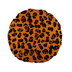 Leopard Print Peach Colors Standard 15  Premium Round Cushion  by ConteMonfreyShop