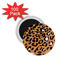 Leopard  Spots Brown White Orange 1 75  Magnet (100 Pack)  by ConteMonfreyShop