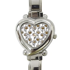 Daisy Minimalist Leaves Heart Italian Charm Watch by ConteMonfreyShop