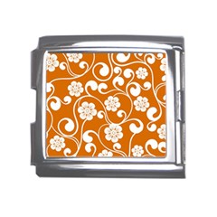 Orange Floral Walls  Mega Link Italian Charm (18mm) by ConteMonfreyShop