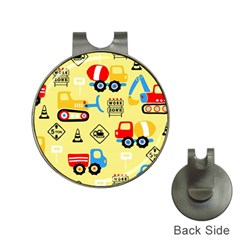 Seamless Pattern Vector Industrial Vehicle Cartoon Hat Clips With Golf Markers