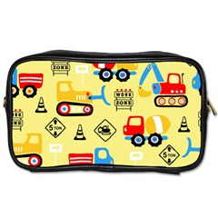 Seamless Pattern Vector Industrial Vehicle Cartoon Toiletries Bag (two Sides)