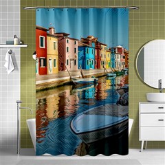 Boats In Venice - Colorful Italy Shower Curtain 48  X 72  (small)  by ConteMonfrey