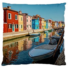 Boats In Venice - Colorful Italy Standard Flano Cushion Case (one Side) by ConteMonfrey