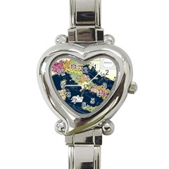 Map Italy Blue Heart Italian Charm Watch by ConteMonfrey