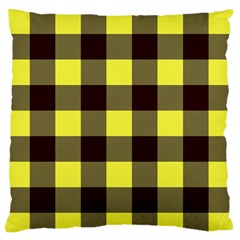 Black And Yellow Big Plaids Large Flano Cushion Case (two Sides) by ConteMonfrey