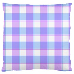 Cotton Candy Plaids - Blue, Pink, White Large Flano Cushion Case (two Sides) by ConteMonfrey