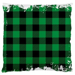 Black And Green Modern Plaids Large Flano Cushion Case (two Sides) by ConteMonfrey