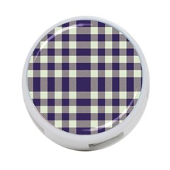 Dark Blue Plaid 4-port Usb Hub (two Sides) by ConteMonfrey