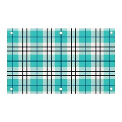 Black, White And Blue Turquoise Plaids Banner And Sign 5  X 3  by ConteMonfrey