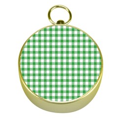 Straight Green White Small Plaids Gold Compasses by ConteMonfrey