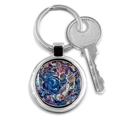 Abstract Ammonite Key Chain (round) by kaleidomarblingart