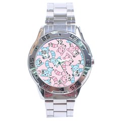 Children Pattern Design Stainless Steel Analogue Watch