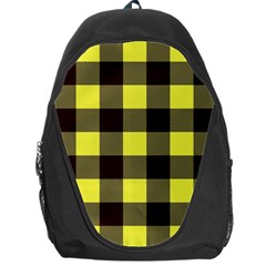 Black And Yellow Plaids Backpack Bag by ConteMonfrey