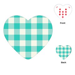 Blue And White Plaids Playing Cards Single Design (heart) by ConteMonfrey