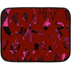 Doodles Maroon Fleece Blanket (mini) by nateshop