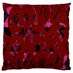 Doodles Maroon Large Cushion Case (one Side) by nateshop