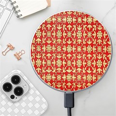 Gold-red Flower Wireless Charger by nateshop