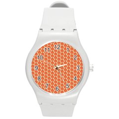 Cute Pumpkin Small Round Plastic Sport Watch (m) by ConteMonfrey