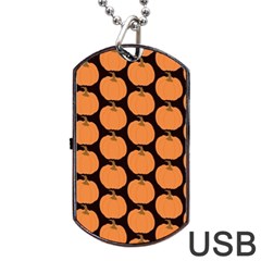 Black And Orange Pumpkin Dog Tag Usb Flash (two Sides) by ConteMonfrey