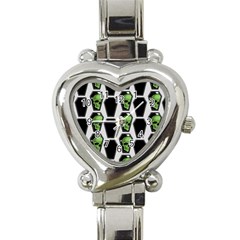 Coffins And Skulls - Modern Halloween Decor  Heart Italian Charm Watch by ConteMonfrey