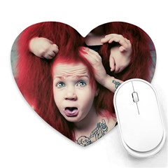 Creepy Monster Student At Classroom Heart Mousepads