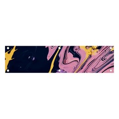 Pink Black And Yellow Abstract Painting Banner And Sign 4  X 1 