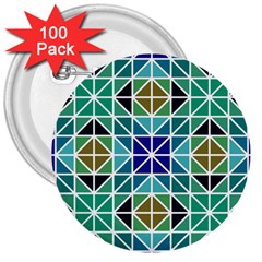 Mosaic 3 3  Buttons (100 Pack)  by nateshop