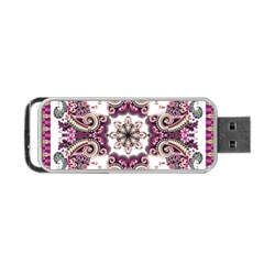 Multicolored Pattern Illustration Purple Peacock Portable Usb Flash (one Side)