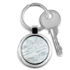 White Marble Texture Pattern Key Chain (round)